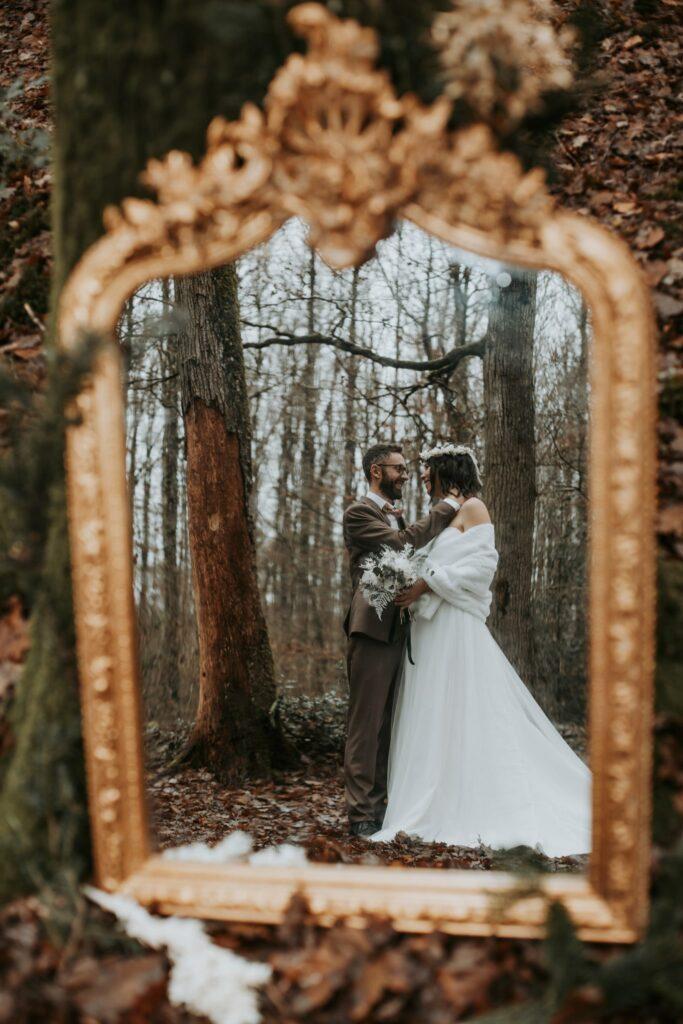 Mariage hiver - forêt
